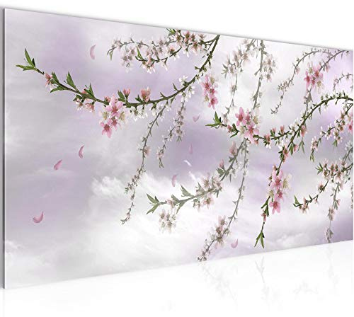 Runa Art Tableau Decoration Murale Fleurs Sakura 1 Partie Moderne Toile non tissée Salon Salle Japon Rose De Fleurs De Cerisier 020012c