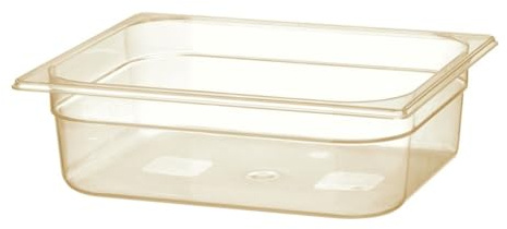 HENDI Gastronormbehälter, Temperaturbeständig von -40° bis 150°C, BPA frei, Gefrierschränke, Chafing dish, 6,1L, Grilamid, Polyamid, GN 1/1, 325x265x(H)100mm, Hochtransparent, leicht bernstein