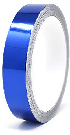 Finest Folia 8,5 Meter Glanz Zierstreifen Auto Motorrad Boot Modellbau Silber Chrom Dekorstreifen Seitenstreifen Klebestreifen (Chrom Blau, 20mm Breite)