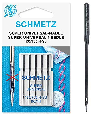 SCHMETZ | 5 Nähmaschinennadeln | Black Super Universal | 130/705 H-SU | Nadeldicke 90/14 | Mit besonderer Antihaftbeschichtung | auf jeder gängigen Haushaltsnähmaschine einsetzbar