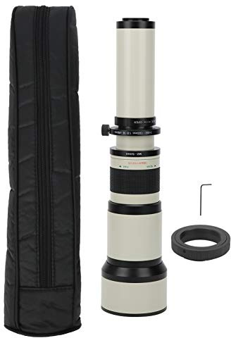 Sxhlseller Teleobjetivo, 650‑1300 mm F8 ‑ F16 Teleobjetivo con Zoom Manual y Anillo Adaptador para cámara con Montura AF