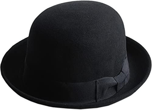 Cool4 Unisex Bowler Filz Hut SCHWARZ Melone Wollfilz Damen Herren WME01 (58)
