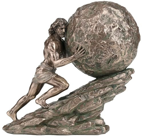 Veronese Design Escultura de resina fundida en frío con acabado de bronce de 6 3/4 pulgadas de Sísifo y su castigo eterno