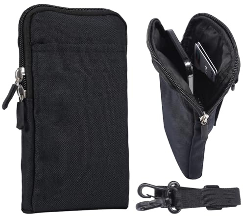 Handy Gürteltasche Herren Klein, Handy Umhängetasche Herren, 6.5 Universal Handy Schultertasche Handytasche mit Gürtelschlaufe Hüfttasche Bauchtasche Brieftasche Handy Beutel Bügel mit Kartenfach