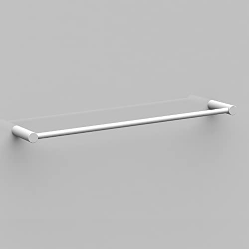 Kon-fort Home Barre Porte-Serviettes Murale 40 cm Blanc Mat – Acier Inoxydable AISI 304, Fixation Murale avec Vis, Design Moderne, Fabriqué en Europe