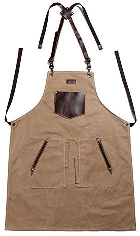 fayengan Schreinerschürze Schweißschürze wasserdichte Arbeitsschürze Aus Segeltuch Werkzeugschürze (Color : Brown, Size : XL)