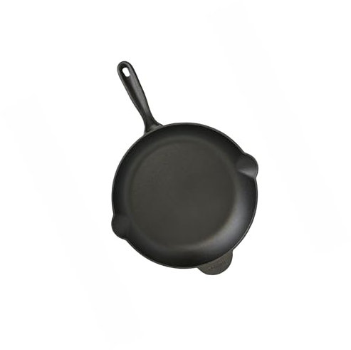 IMUSA 12 Inch Cast Iron Preseasoned Skillet with Helper Handle