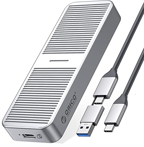 ORICO M.2 NVMe SSD Gehäuse 20 Gbps NVMe Case auf USB C 3.2 Gen2X2, Aluminium Externer Adapter für M2 NVMe PCI-E M-Key SSD(2230/2242/2260/2280), Unterstützt UASP Trim SMART- M223SV