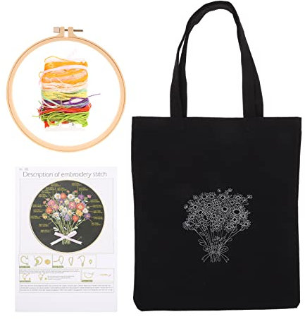 Ciieeo Stickpackung Kreuzstich Diy Stofftasche Stickset Für Anfänger Bastelset Canvas-tasche Zum Selbermachen