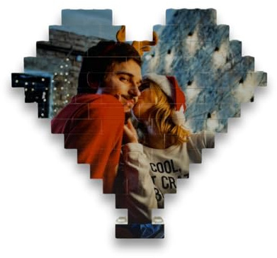 StickerLab - Personalisierte Herz Bausteine - Ideal als Geschenk zum Vatertag, Muttertag, Jahrestag - Made in Italy