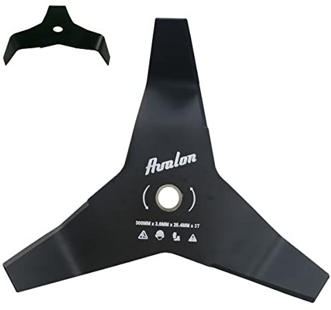 Avalon - Disque Universel à 3 Pointes pour débroussailleuse, Lame pour Couper principalement Les ronces, Acier 3 mm (300 x 3 mm)