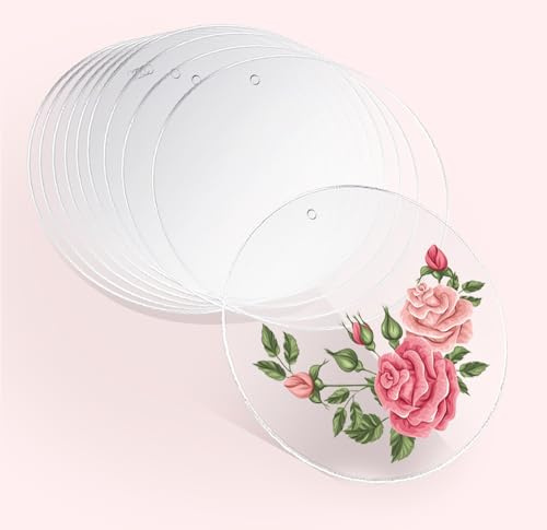 10 Stk (15cm) Acrylplatte Transparent Rund,1 mm dicke Klare Plexiglasplatte Acrylglas Rohlinge Plexiglas Platten Acrylscheibe für DIY Kuchen Meilensteine Display Malerei Hochzeit