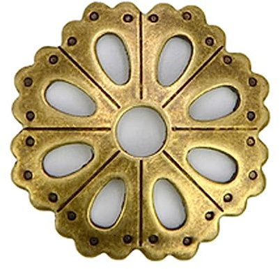 Tiazza 10Pcs Konvexe Runde Messing Rückplatte Unterlegscheiben Klassische Möbel Dekoration Dichtung Messing Hardware Zubehör (Bronze)