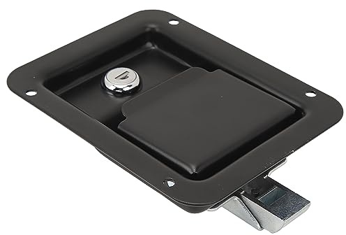 Toolbox Handle Latch, Trailer Paddle Door Lock Flush Mount Heavy Duty Steel Construction with 2 Keys for Truck RVs