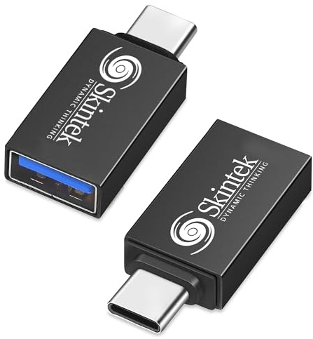 skintek SK-04-TCU3X2 Set 2 pzi adattatore USB C a USB A. Permette di collegare dispositivi dotati di cavo USB-A ad una porta USB C (type C).