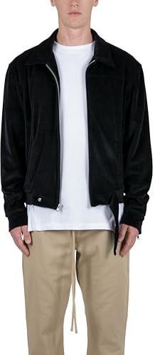 mnml Men's Velour Pilot Jacket, Black