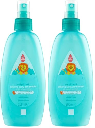JOHNSON'S Baby, Spray für Kinder, nie mehr Knoten, Entwirren, keine Tränen mehr, auch für langes oder lockiges Haar, 200 ml (Packung mit 2)
