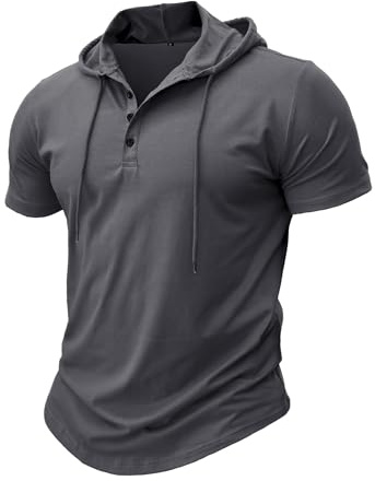MakingDa Atletisk kortärmad huvtröja för män, moderiktig tränings- och gympullover, huvtröja, knapp, muskelpassform, somrig sweatshirt, lätt, hiphop, löpning, boxning, vandring, sport, tröja,