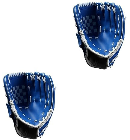 WESIEVYA 2stücke Baseballhandschuhe Für Junge Mädchen Und Erwachsene Verdickte Pu Infield Pitcher Handschuhe Für Baseball Und Softballtraining Blau Langlebig Und Flexibel