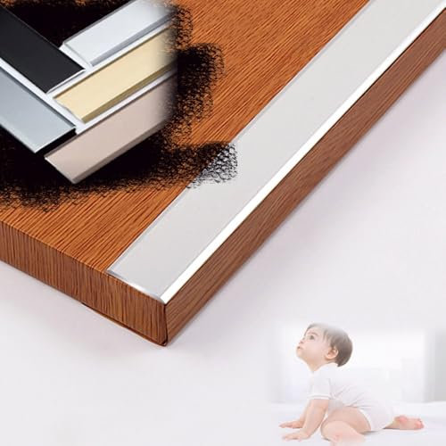ZIUSFAC Türleisten Metall Übergangsstreifen Boden Abdeckleiste Selbstklebend Übergangsleiste Bodenprofil Flacher Trennstreifen Übergangsschiene Für Laminat Parkett 270cm(Silver,Width-0.79in(2cm))