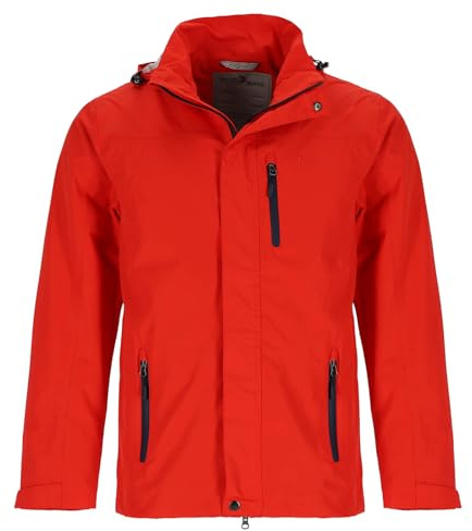 Blue Wave Herren Funktionsjacke Jupp mit abnehmbarer Kapuze - Outdoor-Jacke wasserdicht, winddicht und atmungsaktiv in Orange Größe M