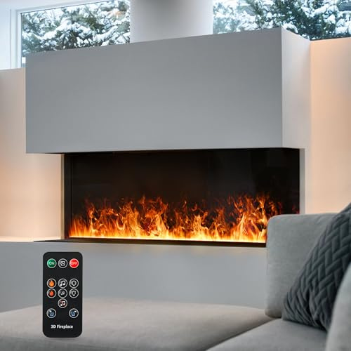 Mexhom Wasserdampf-Kamin, 3D Flamme Color 200cm，Keine Heizung | 3D Wasserdampf-Effekt, Für Schlafzimmer, Wohnzimmer, Heimdekor, Haustierfreundlich, Befeuchtung, Einfache Nachfüllung