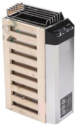 GMUME Edelstahl-Saunaofen, 3 kW/3,6 kW, Ofen mit interner Steuerung, for Zuhause, Zimmer, Sauna, Heizung, Dusche, Spa(3.6KW and Control)