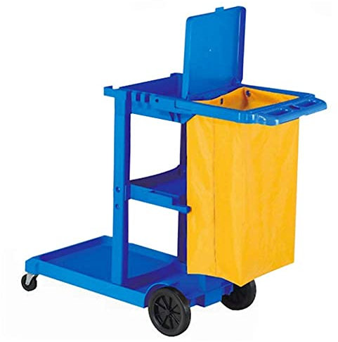 Janitorial Cart,Multifunctional Storage Trolley,Carts,Serving Cart Trolley Heavy Duty Housekeeping Cart with Lid Large Wheels, Commercial Hotel Traditional Janitorial Cleaning Trolley, Load