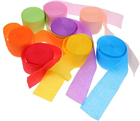 FELTECHELECTR 8rollen Krepppapier Pastellfarben Für -Partys Vielseitige Dekoration Für Hochzeiten Und Geburtstagsfeiern Leuchtenden Farben