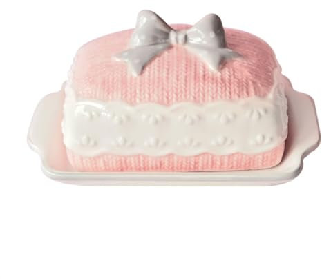 Mantequera Recipiente para mantequilla Plato de mantequilla con patrón en relieve de cerámica, vajilla esmaltada, caja de queso, decoración de escritorio, bandeja for aperitivos y pasteles, contenedor