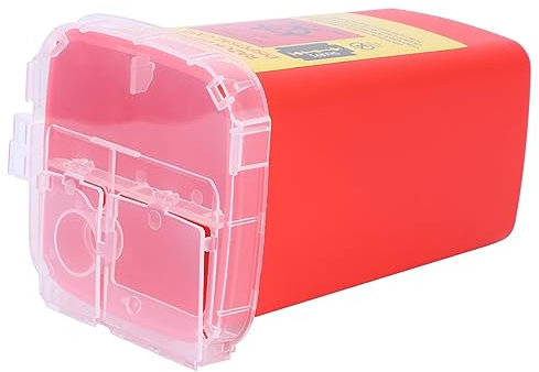 PAMINGONO Contenedor Para Cuchillas Usado Rojo Seguro y Compacto Para Peluquerías y Salones Caja Dispensadora De Plástico Para Reciclaje De Cuchillas y Desechos Punzantes