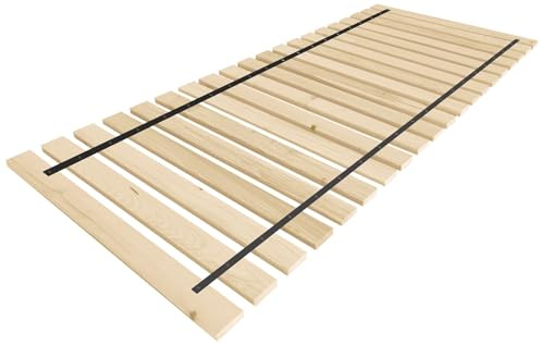 Lermowood Rollrost 140 x 200cm (2 x 70 cm, 20 Latten) - Extrem stabil, Massivholz - Lattenrost Bettrost Holzlatten Latten Rost