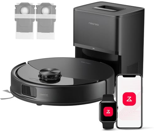 roborock Q10 S5+ Set Saugroboter mit Wischfunktion, 10.000 Pa HyperForce Saugkraft, Dual Anti-Tangle System, Auto Lifting Mopping, Ideal für Tierhaare, Teppiche, Hartböden (Schwarz)
