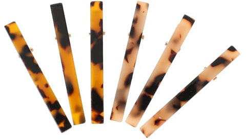 6 Pinces à Cheveux en Acétate Acrylique, Imprimé Mode, Femmes | Lot de 6, Maintien Ferme et Léger, Ne Glisse Pas Facilement, Présent D’anniversaire ou Saint-valentin