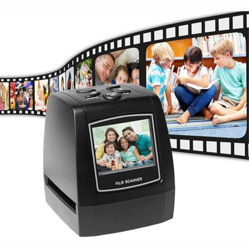 MegLob 10MP Film Scanner, Mini Digital Film Scanner Slide Digitizer, Converts 135 Film/35Mm Slide/Negatives To JPEG Images, Digital Photo Negative Scanner, Built in LCD Display for Image Preview