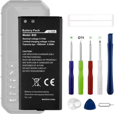 Swark Neu Akku Ersatz Kompatibel mit CAT B26 Ersatzbatterie mit aktualisiertem Reparaturwerkzeugsatz