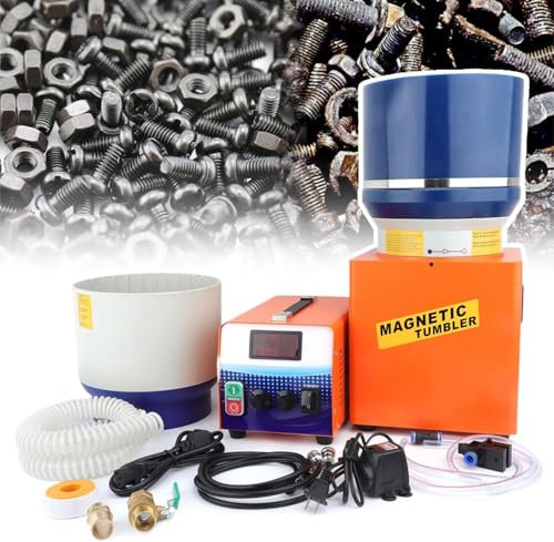 Annuod Lucidatura e Pulizia con buratto Magnetico per Parti Metalliche/Giada/Gioielli, lucidatrice per Gioielli con Secchio per lucidatura a Secco e a Umido, capacità 3 l/0-360 Giri/min
