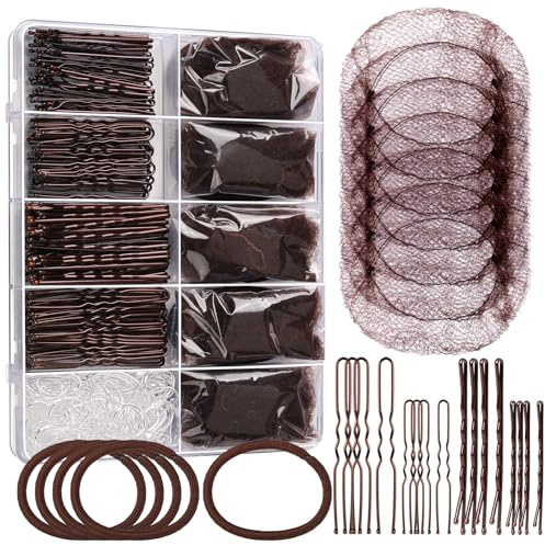 YGDZ Tanz-Haar-Zubehör-Set, Ballett-Tanzsachen, Haarnetze für Dutts, Haarnadeln, braun, transparent, elastisch, für Tanzwettbewerb, Muss für Ballett-Mädchen, Frauen