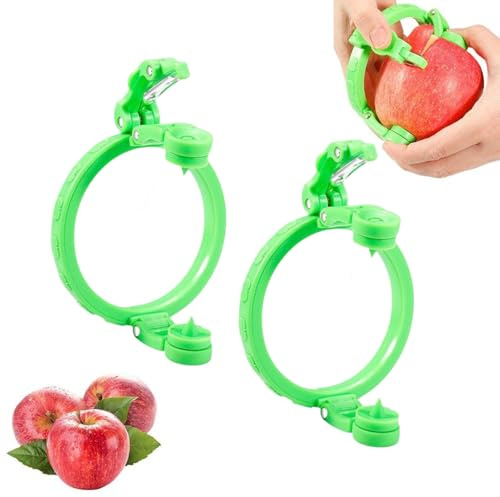 Manueller Apfelschäler, 2025 Neu Manueller Rotierender Obstschäler, Faltbarer Apfelschäler mit Edelstahl Klinge, Schnell Apfelschäler, Multifunktionale Küche Schäler für Äpfel, Birnen, Kartoffel (x2)