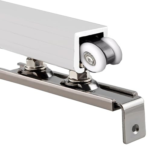 Heavy Duty Sliding Door Track System - Single Rail Hardware Kit for Wardrobe, Pocket Door, Bifold Doors - Ideal for Bedroom, Office, Kitchen