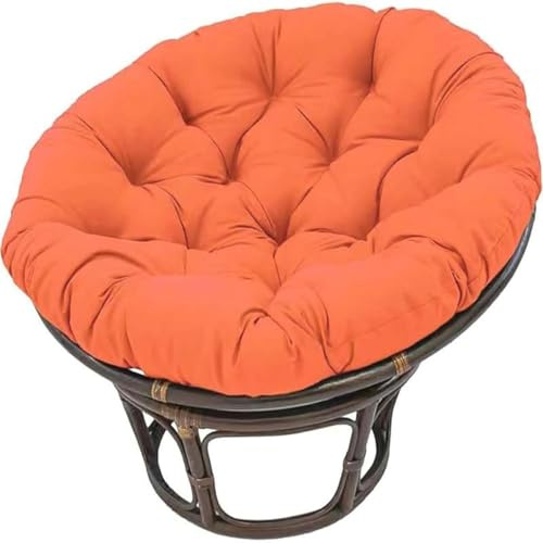 Odaima Papasansessel Kissen 40/50/60/70/80/90/100cm,Rundes Gartenstuhlkissen Stuhlauflagen, Schwenksessel Hängesessel Dicke Stuhlkissen,für Indoor Outdoor Garten Stuhlauflage(Orange,130x130cm)
