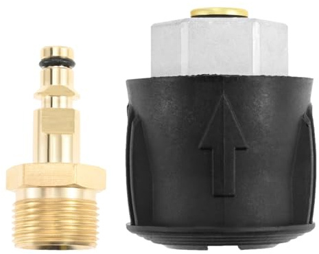 High Pressure Washer Adapter Kit Replacement for Karcher K2-K7 Series | M22 14mm Brass Quick Connect Hose Converter & Pressure Gun Connector (2-Piece Universal Fit)
