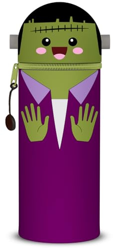 DGTSYAL Trousse Ecole 2 en 1 en Silicone Souple Kawaii, Porte-Plume, Fermeture Eclair en Silicone, Pochette de Stylo, Crayons, Étui pour Fournitures Scolaires de Grande capacité (Halloween)