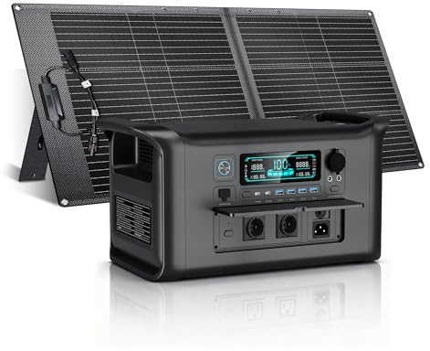CTOLITY AP1000 Station électrique portable 1028Wh avec panneaux solaires pliables de 100W, EU Prise 220-240V, UPS, 1 heure pour charger à 80%, générateur solaire pour Camping Maison Bureau Caravanes
