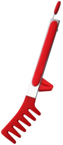 Happyyami Spaghetti Tongs with Silicone Pasta Tong Design and Stainless Steel Construction Reusable Food Clip for Serving Pasta with Comfortable Grip and Secure Food Hold for Home Party