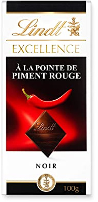 Lindt - Tablette EXCELLENCE Noir à la Pointe de Piment Rouge - Chocolat Noir, 100g