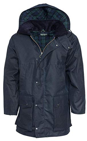Hoggs of Fife - Classic Padded Wax Jacket Navy Large