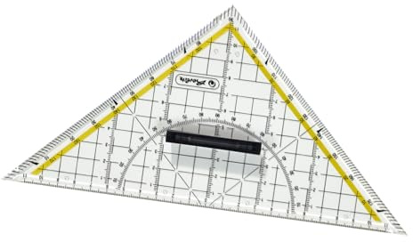 Herlitz 8710105 Zirkel, 223 mm, 140 mm silber + Geodreieck Hypotenuse 16 cm mit Griff