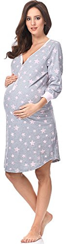 Italian Fashion Camison Lactancia Hospital | Ropa Premama Embarazada | Ropa Embarazada Mujer con Botones | Camison Hospitalario Mujer | Bata Maternidad Hospital S-XXL