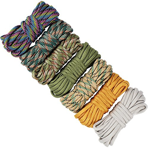 UOOOM 7 pcs Multicolore Multifonction Paracordes pour Parachute Bracelet (Colorful U-A3M)